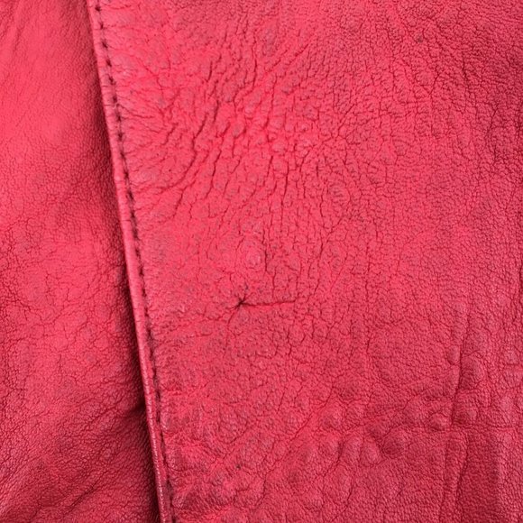 Zadig & Voltaire Women's Size Large Liya Cuir Moto Biker Leather Jacket Red - Picture 10 of 16